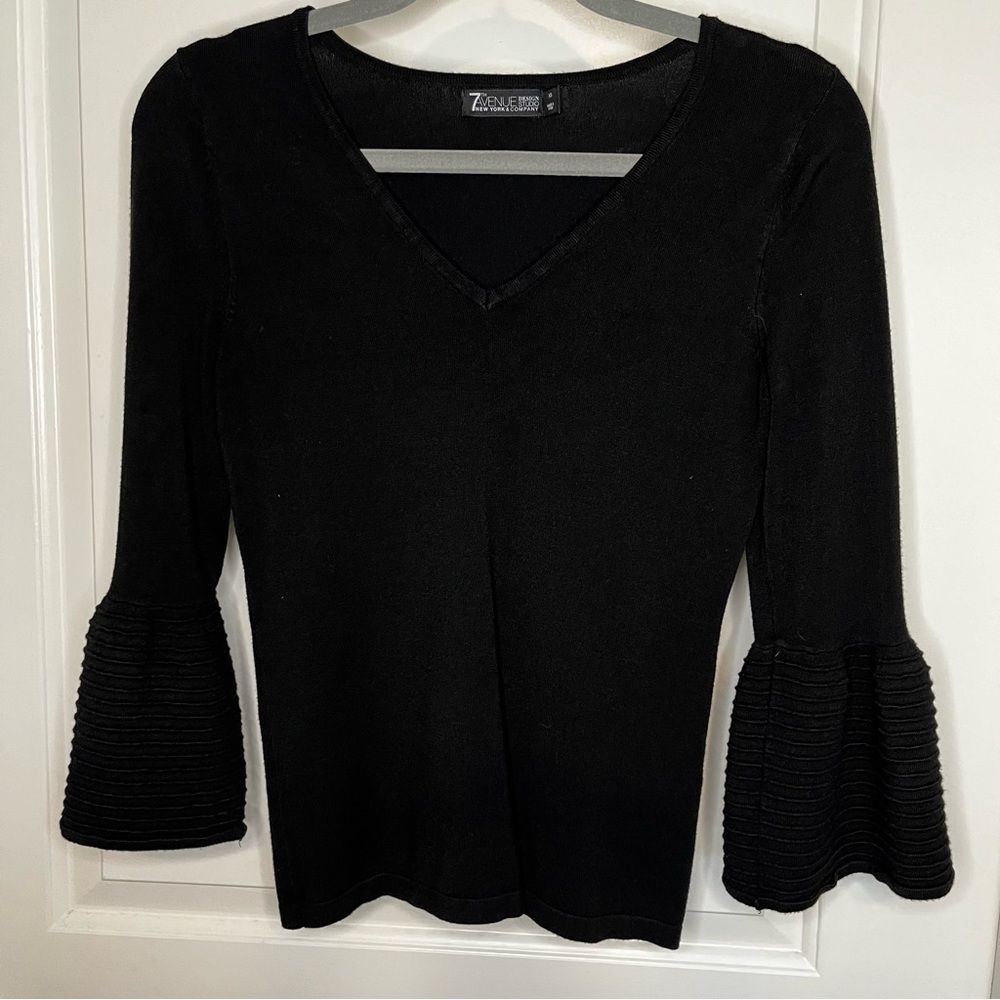 NY & Co fitted red Sweater size XSmall with detailed flare sleeves
